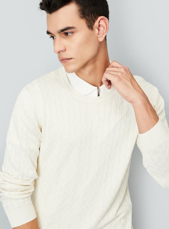 Men Chevron Knit Sweater