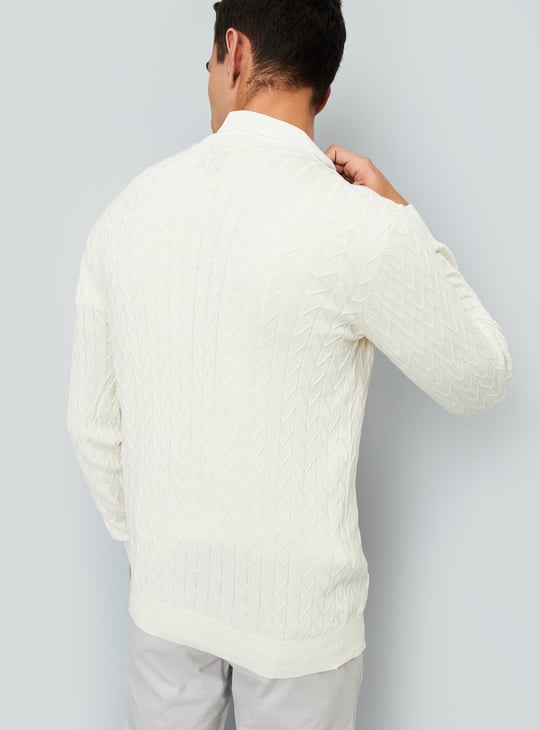 Men Chevron Knit Sweater