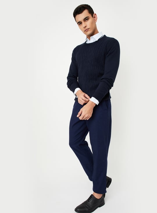 Men Braided Knit Sweater