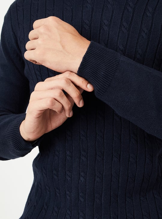 Men Braided Knit Sweater