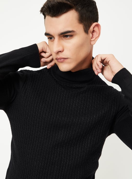 Men Knitted Turtle Neck Sweater