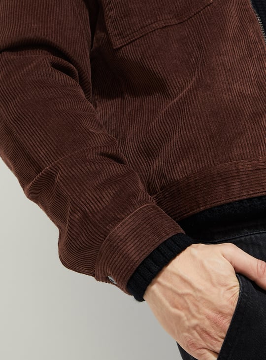 URB_N Men Corduroy Jacket with Sherpa Collar