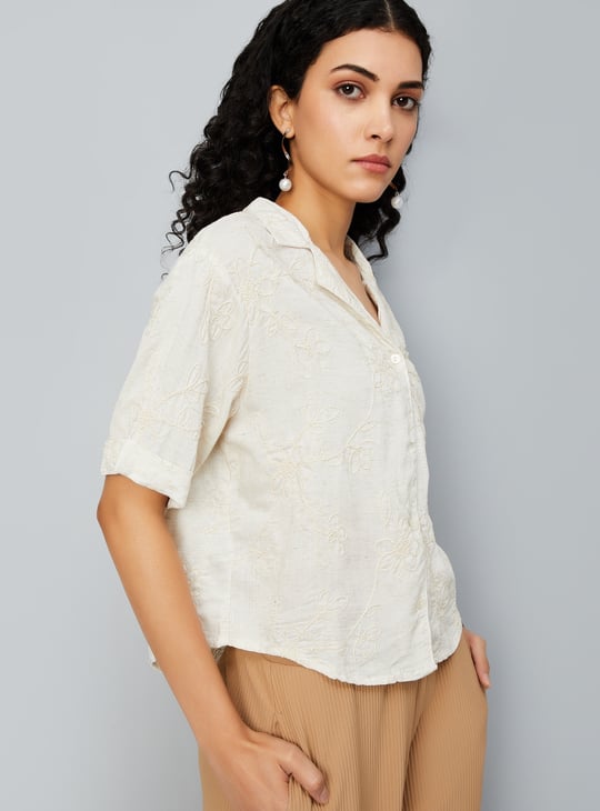 Women Oversized Embroidered Top