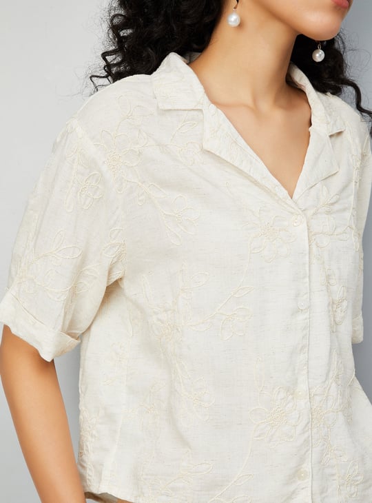 Women Oversized Embroidered Top