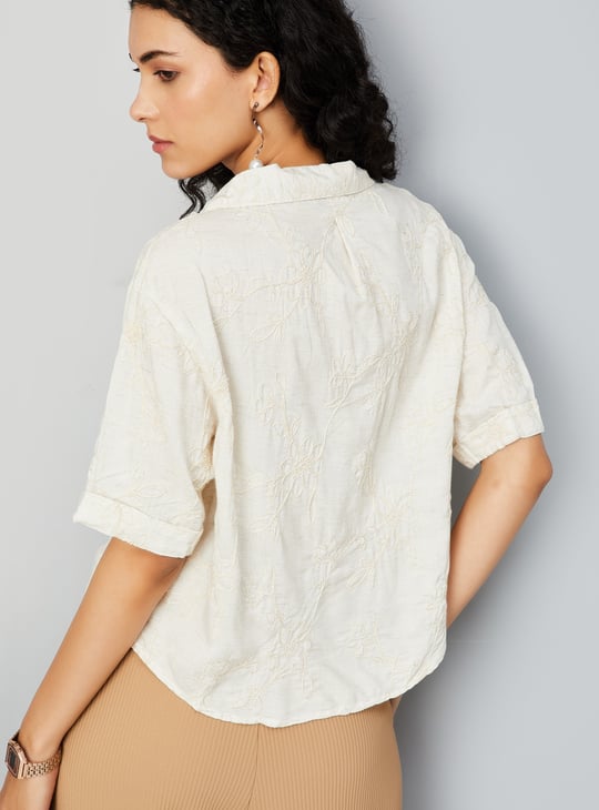 Women Oversized Embroidered Top