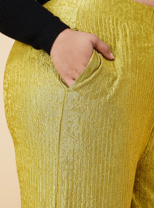 Women Patterned Shimmer Wide Leg Trousers