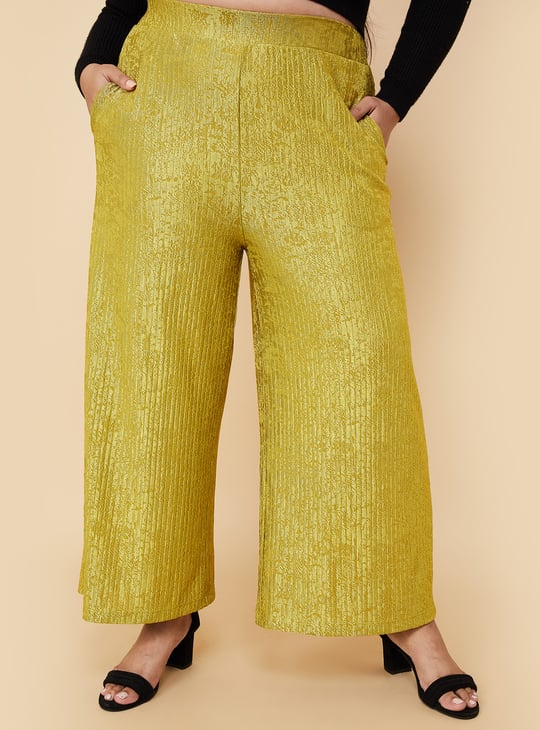 Women Patterned Shimmer Wide Leg Trousers