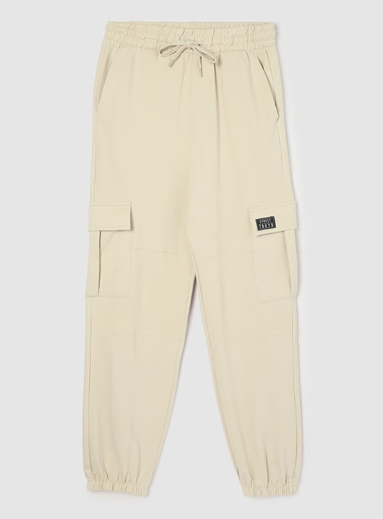 Boys Solid Cargo Joggers