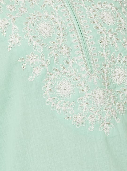 Women Embroidered Straight Kurta Set