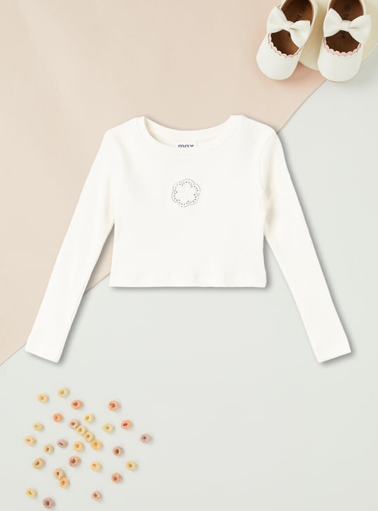 Girls Rib Knit Full Sleeve Top