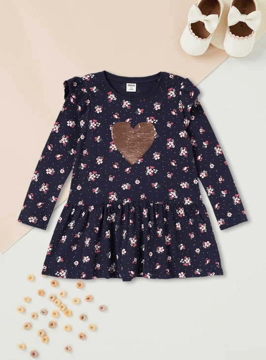 Girls Reversible Sequin Peplum Top