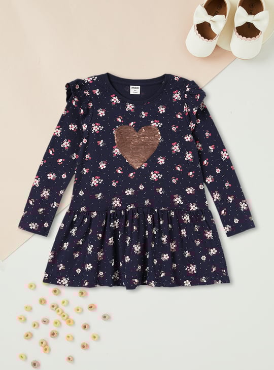 Girls Reversible Sequin Peplum Top