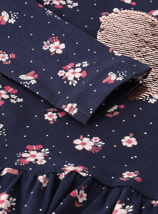 Girls Reversible Sequin Peplum Top