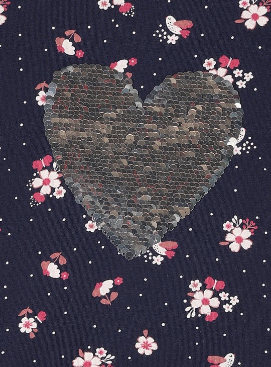 Girls Reversible Sequin Peplum Top