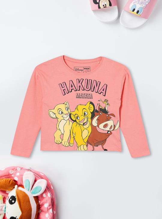 Girls Lion King Printed T-shirt