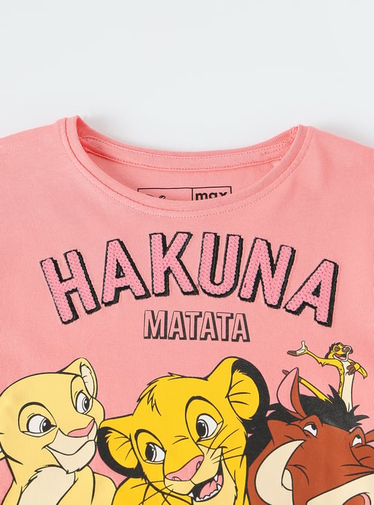 Girls Lion King Printed T-shirt