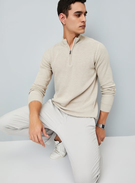 Men Knitted Zip Sweater