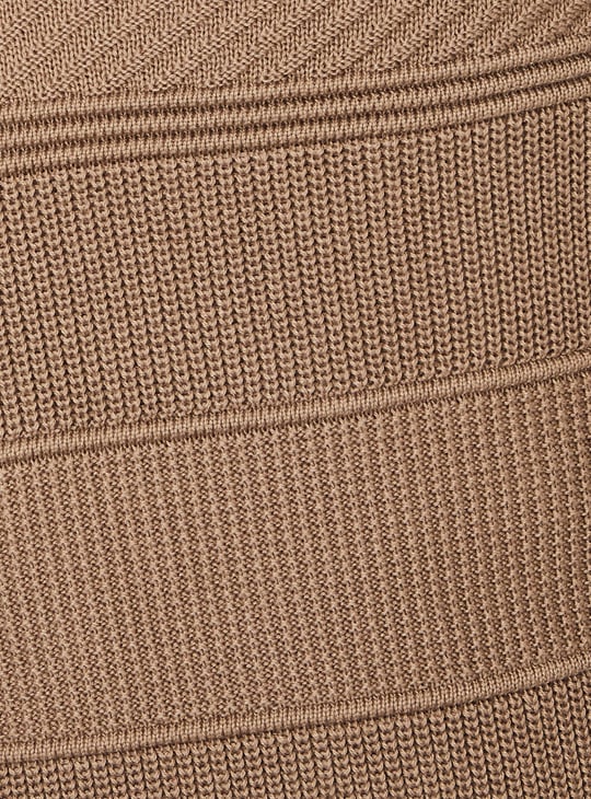 Men Striped Knit Johnny Collar Sweater