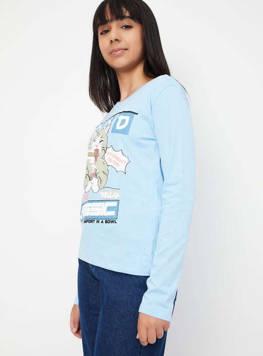 Girls Printed Full Sleeve T-shirt