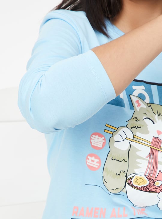 Girls Printed Full Sleeve T-shirt