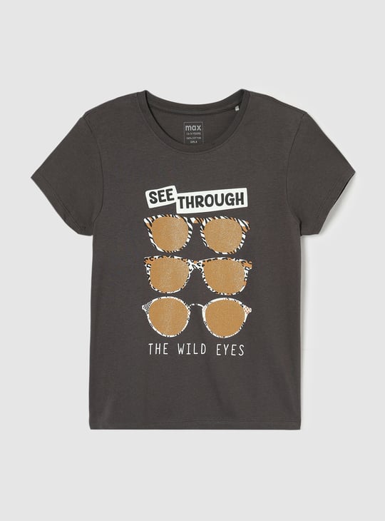 Girls Glitter Printed T-shirt