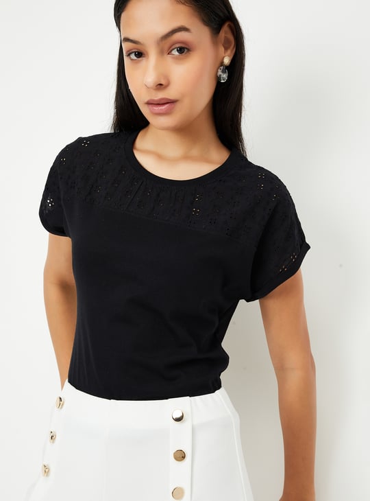 Women Schiffili Yoke T-shirt