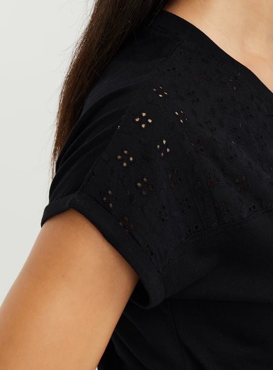 Women Schiffili Yoke T-shirt