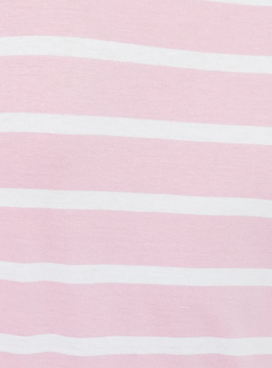 Women Striped Henley T-shirt