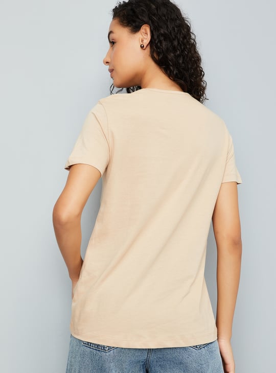 Women Smocked Yoke T-shirt