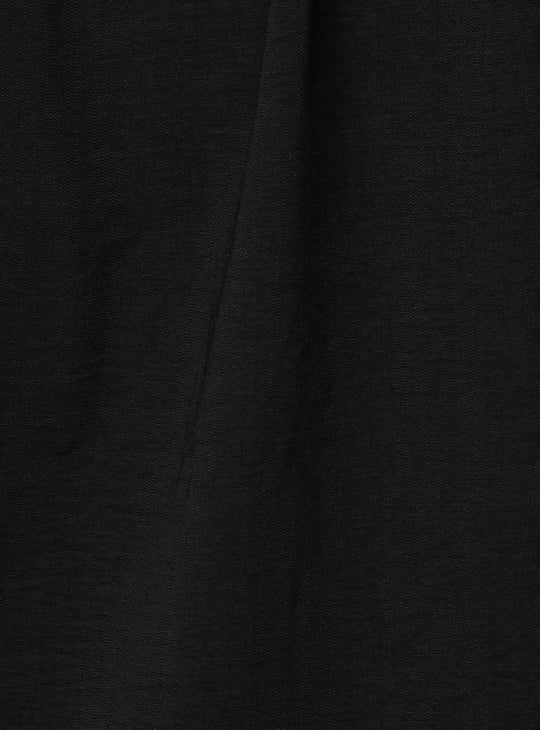 Women Hammered Texture Tie-Up Neck Blouse