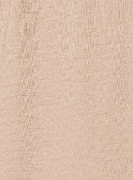 Women Hammered Texture Tie-Up Neck Blouse