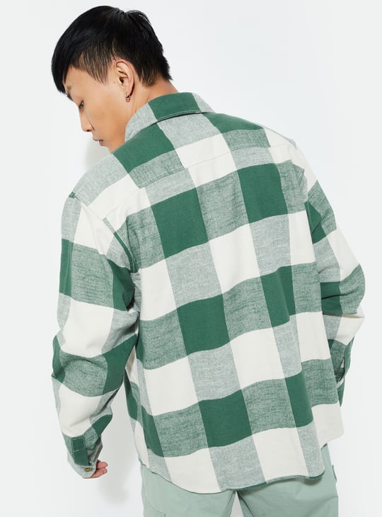URB_N Men Boxy Fit Checked Over Shirt