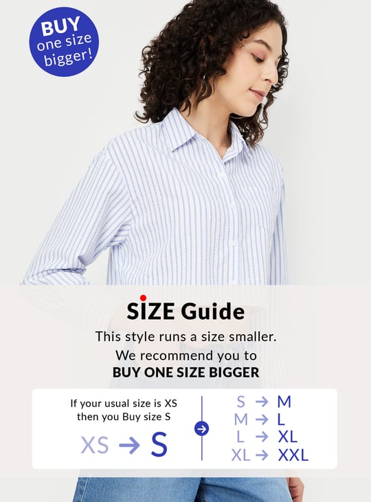 Women Striped Cropped Shirt