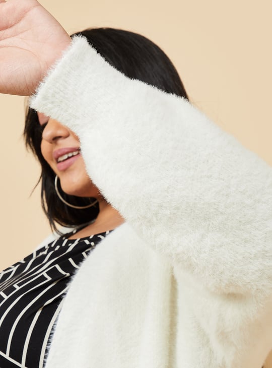 Women Knitted Open Front Cardigan