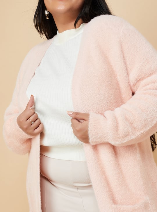 Women Knitted Open Front Cardigan