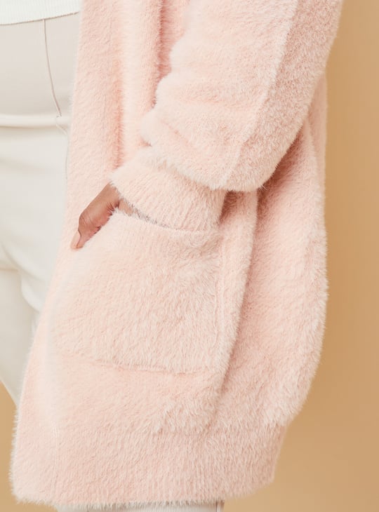 Women Knitted Open Front Cardigan