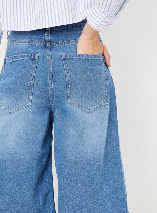 Women Washed Denim Shorts