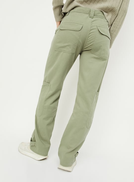 Women Solid Cargo Trousers
