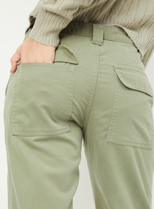 Women Solid Cargo Trousers