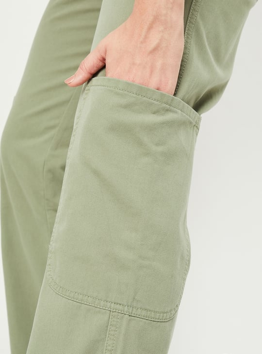 Women Solid Cargo Trousers