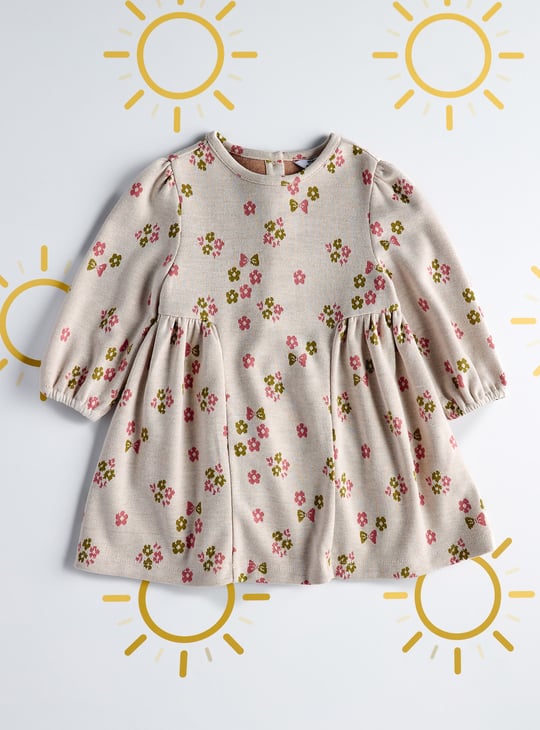 Girls Floral Printed A-line Dress