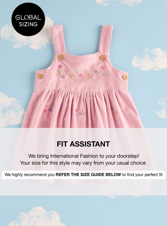 Girls Embroidered Pinafore Dress with Top & Stockings