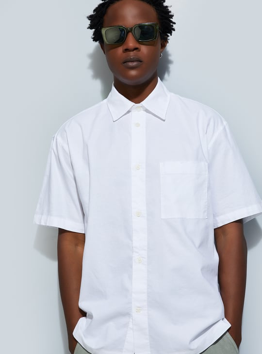 URB_N Men Boxy Fit Solid Shirt