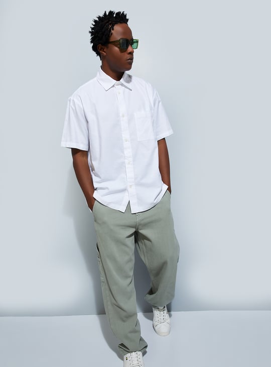 URB_N Men Boxy Fit Solid Shirt