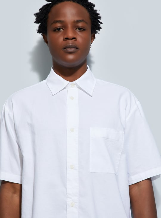 URB_N Men Boxy Fit Solid Shirt