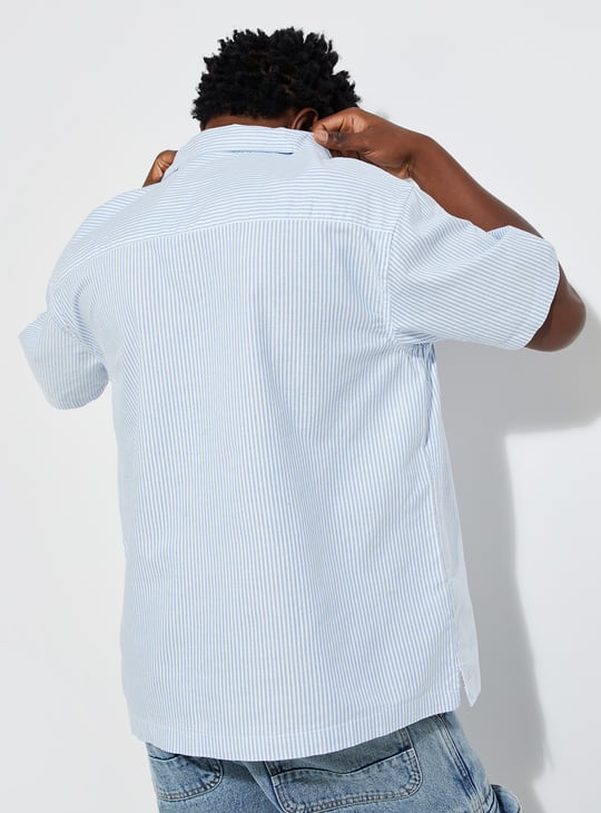 URB_N Men Boxy Fit Striped Shirt