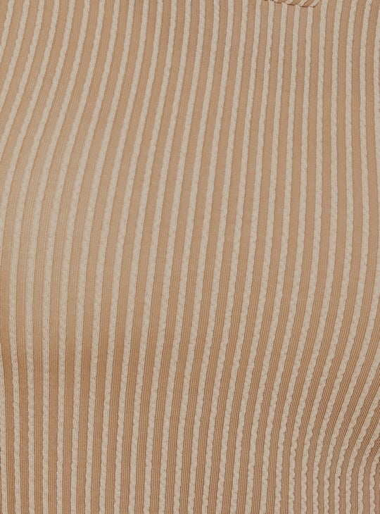 Women Striped Athleisure Polo T-shirt