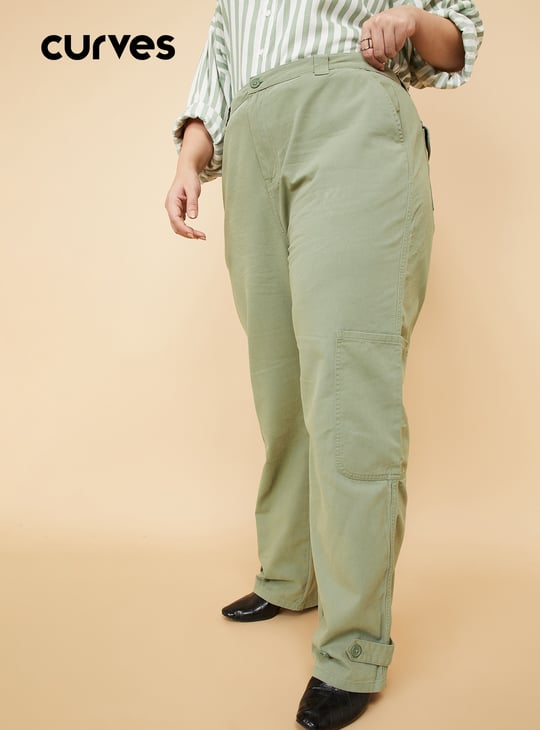Women Solid Cargo Trousers