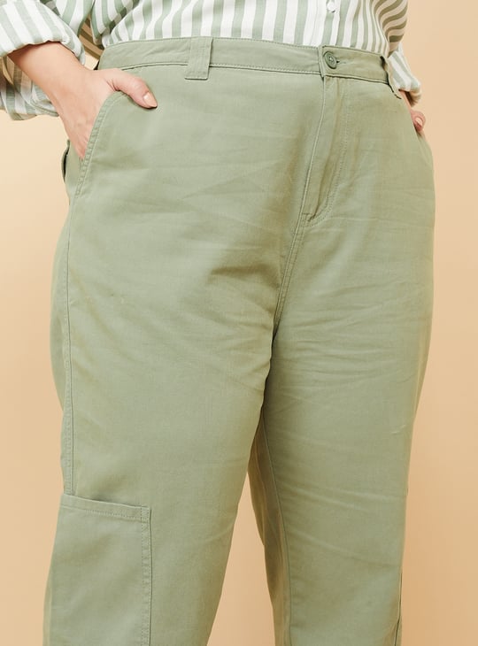 Women Solid Cargo Trousers