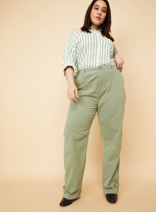 Women Solid Cargo Trousers